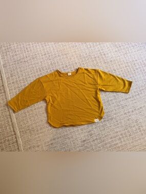 Kids' Long Sleeve Crewneck Tee in Mustard
